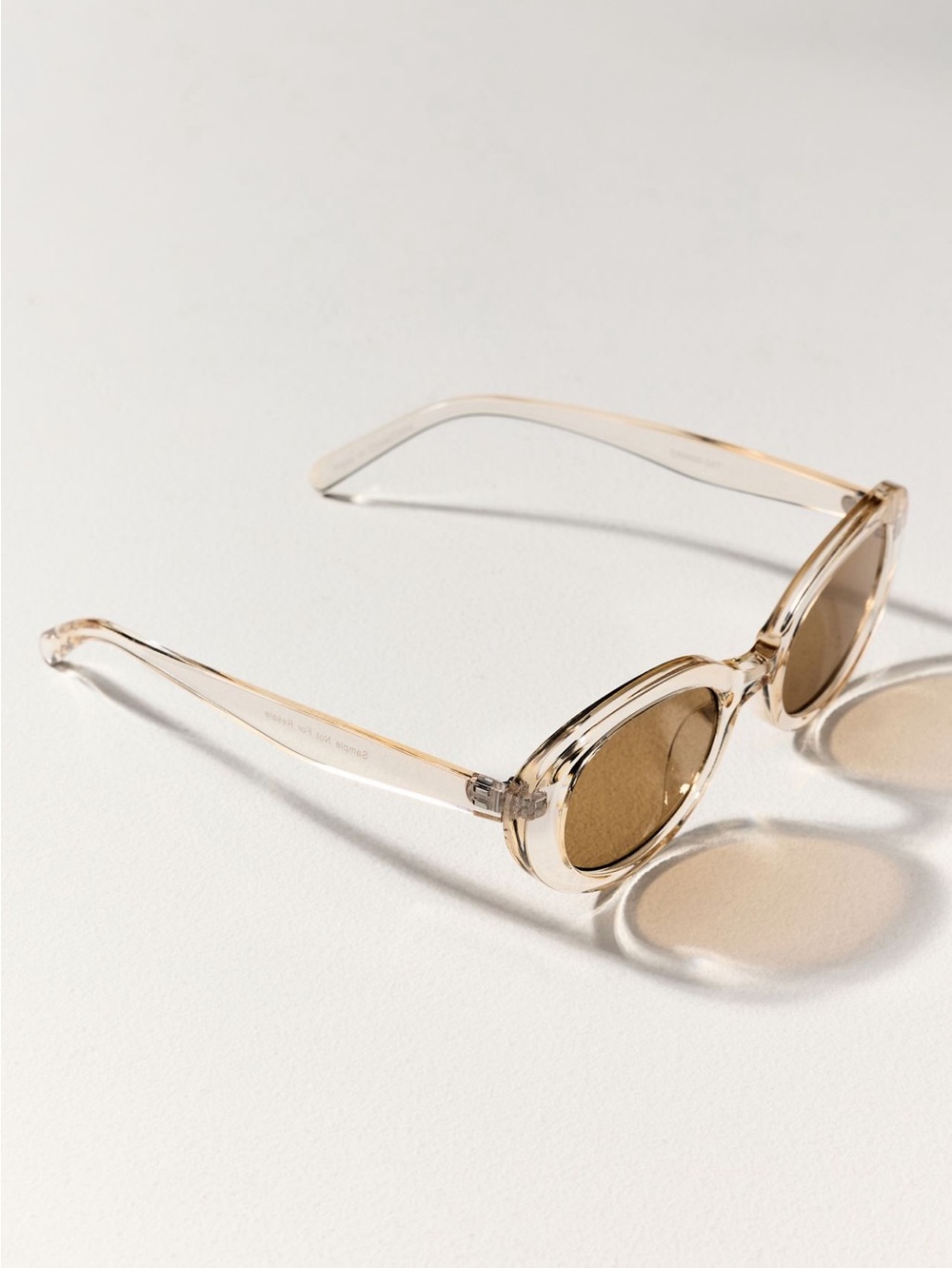 Anthropologie Clear Oval Sunglasses New Transparent Taupe